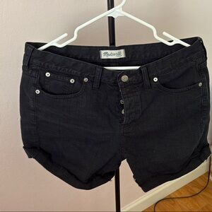 Madewell Jet Black Denim Shorts